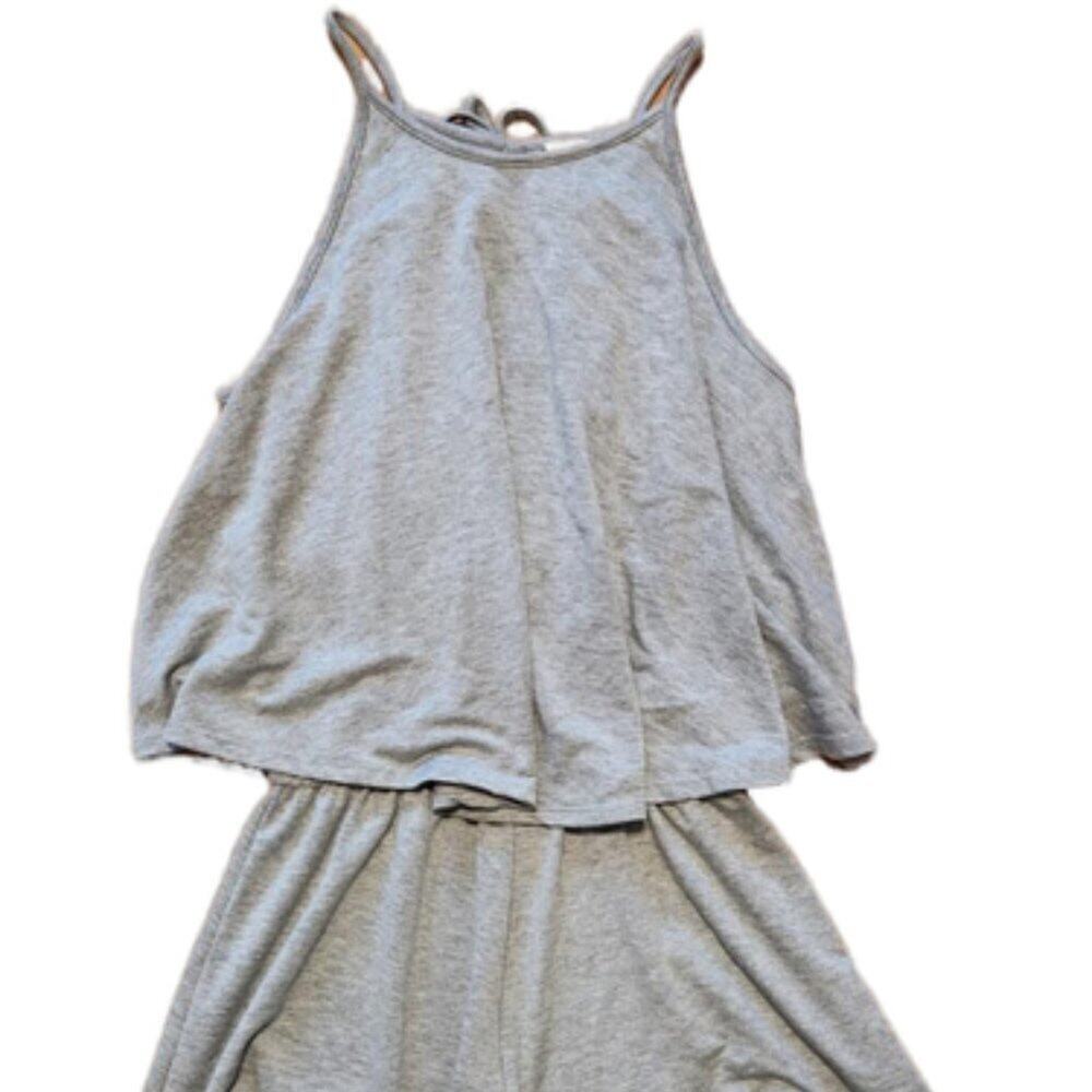 Moon Kiss Gray Layered Romper || Small EUC